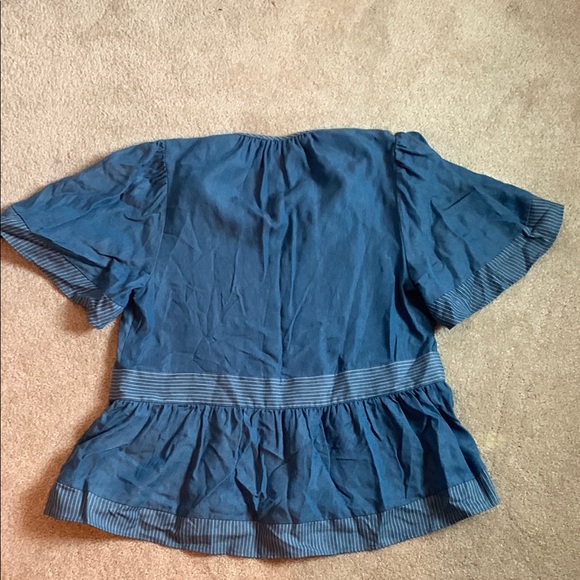 Kate Spade Blue Ruffled Blouse - Picture 3 of 4